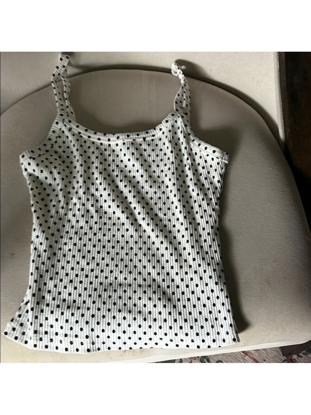 Rebel Sugar Black and White Polka Dot Tank Top